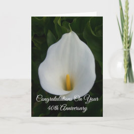 Calla Lily Personalisiert 40. Hochzeitstag Karte
