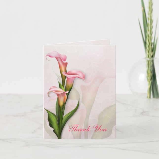 Calla Lily Pink Danke-Karte Dankeskarte (Vorderseite)