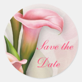 Calla Lily Pink Save the Date Umschlag Aufkleber