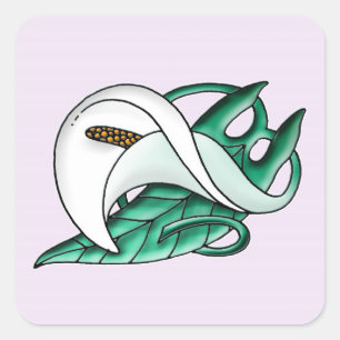 Calla lily quadratischer aufkleber