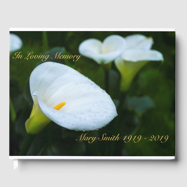 Calla Lily Raindrop Gästebuch (Vorderseite)