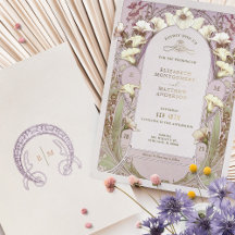 Calla Lily Rose Gold Foil Faire-part de mariage Mu