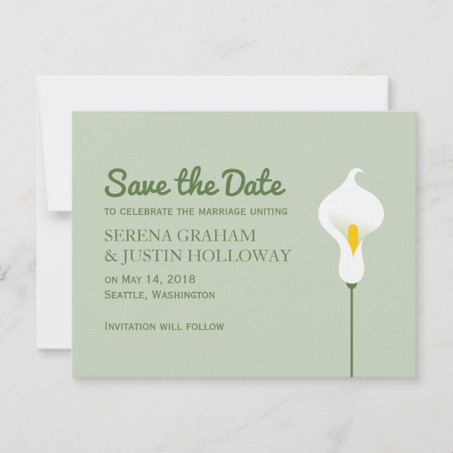 Calla Lily Save the Date (Vorderseite)