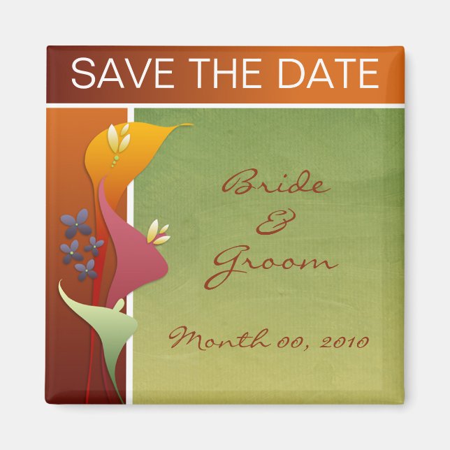 Calla Lily Save the Date Magnete Magnet (Vorne)