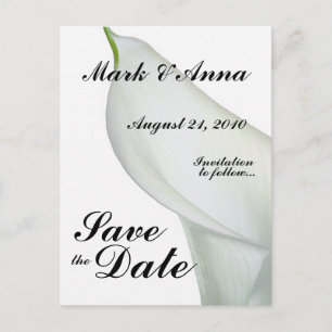 Calla Lily Save the Date Postcard Ankündigungspostkarte