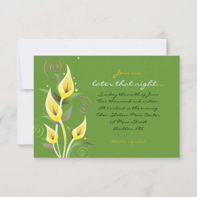 Calla Lily Wedding Einladung Blume Party Card (Vorderseite)