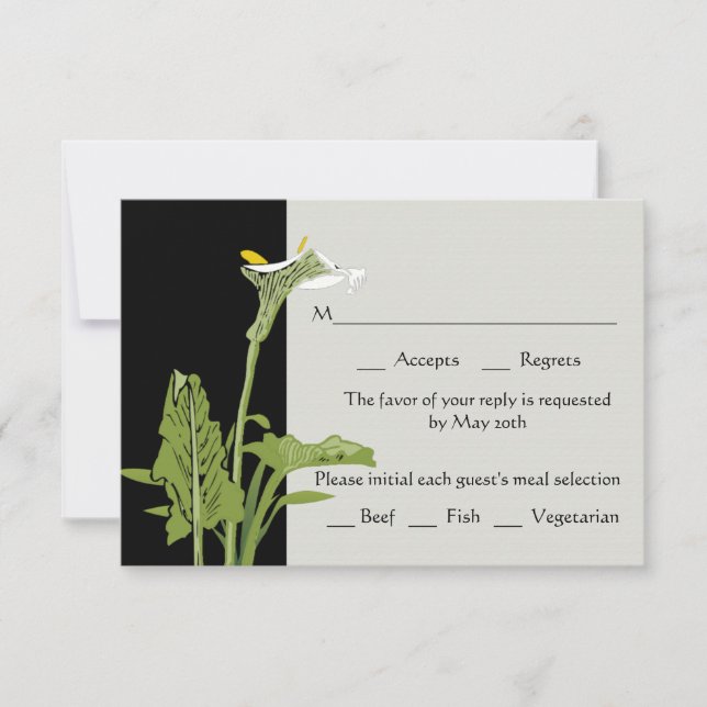 Calla Lily Wedding Repair Card RSVP Karte (Vorderseite)