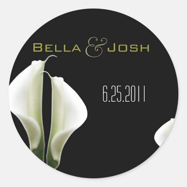 Calla Lily Wedding Stickers (Vorderseite)