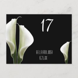 Calla Lily Wedding Table Card Postca Postkarte