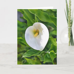 Calla Lily White Flower Garden Art Note Carte