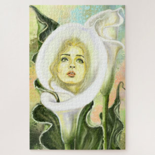 Calla Lily Woman Jigsaw Puzzle