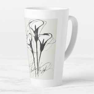 Calla Lines   Minimale botanische Kaffeetasse Milchtasse