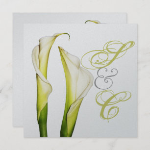 Calla Lys + tourbillons texte, invitations de mari