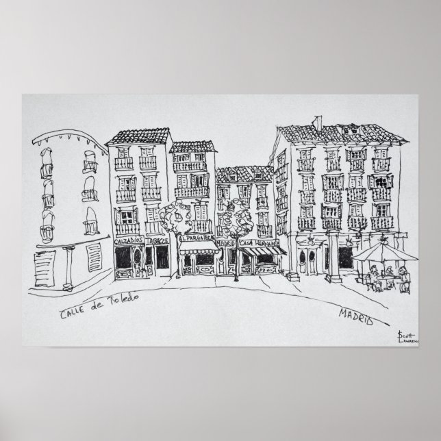 Calle de Toledo Einkaufsstraße, Madrid, Spanien Poster (Vorne)