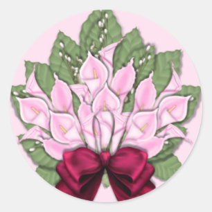Calli Lilien Hochzeitsticker Runder Aufkleber