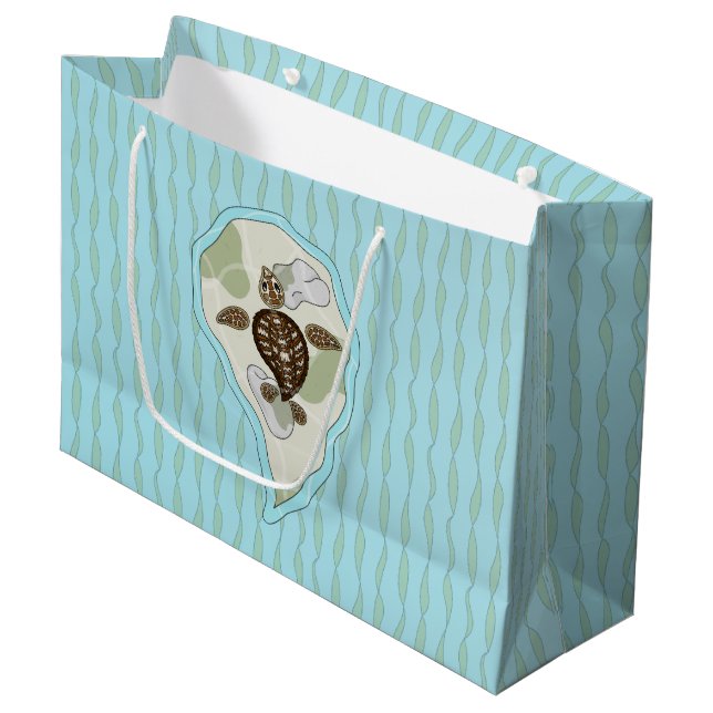 Callie die Meeresschildkröte-Geschenk-Tasche Große Geschenktüte (Vorderseite Schrägansicht)
