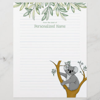 Callie Koala Eucalyptus Lined Briefbogen