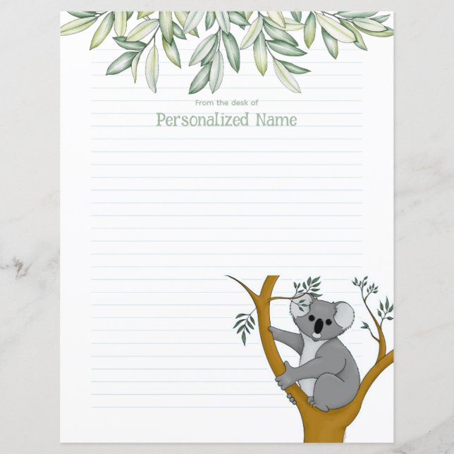 Callie Koala Eukalyptus Lined Sheet (Vorderseite)