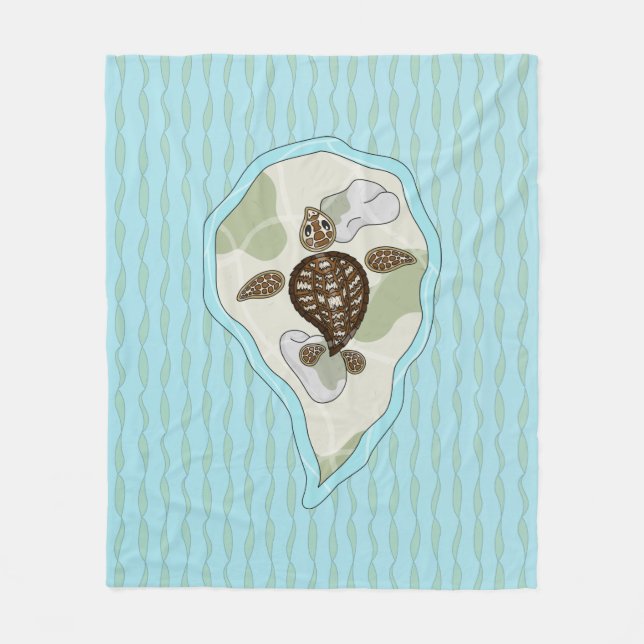 Callie the Sea Turtle Fleece Blanket (Vorderseite)