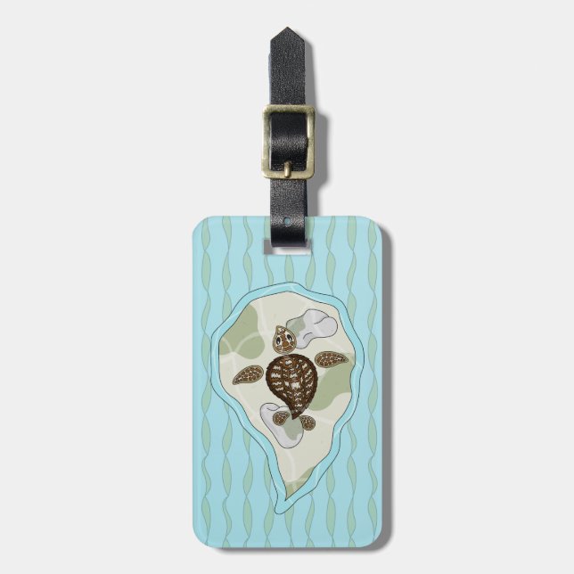 Callie the Sea Turtle Luggage Tag Gepäckanhänger (Vorderseite vertikal)