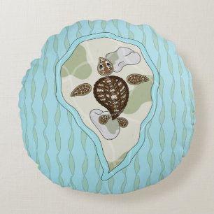Callie the Sea Turtle Round Kissen