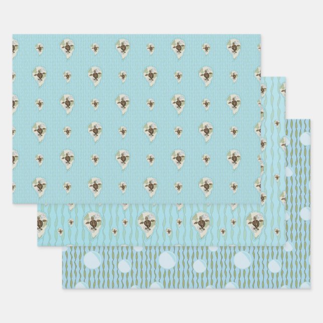 Callie the Sea Turtle Wrapping Paper Set Geschenkpapier Set (Set)