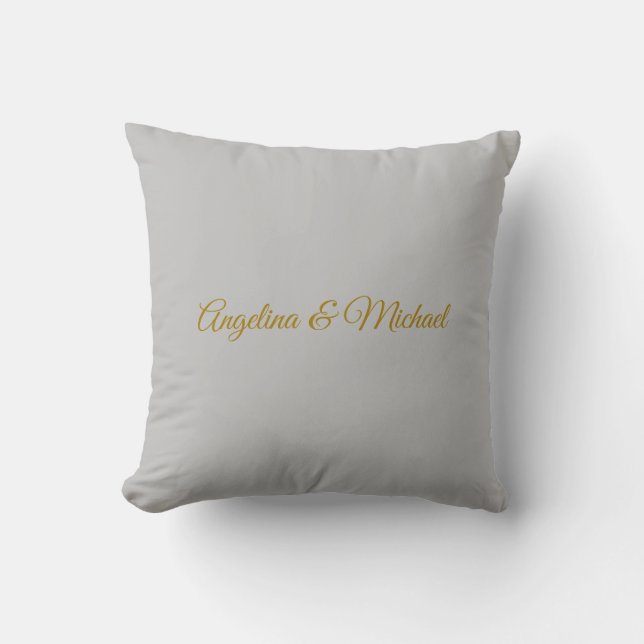 Calligrafie Beruflich Elegance Gold Color Kissen (Vorderseite)