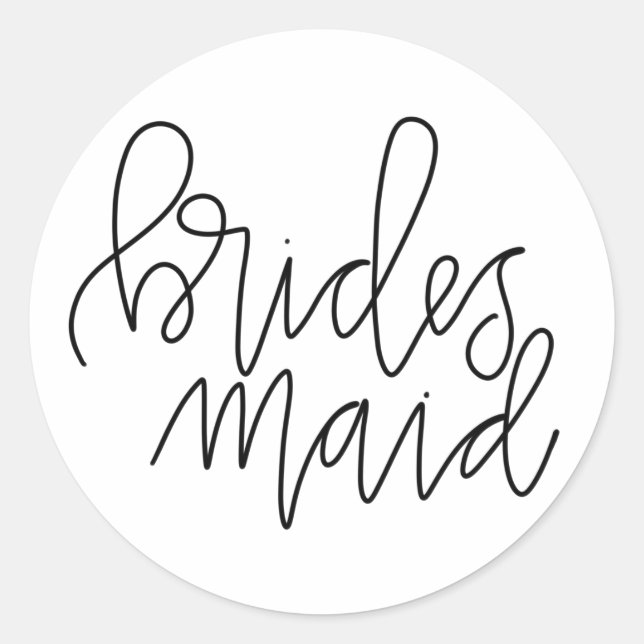Calligrafie Brides Maid Stickers (Vorderseite)