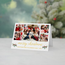 Calligrafie Christmas 5 Foto Holly Berries Gold