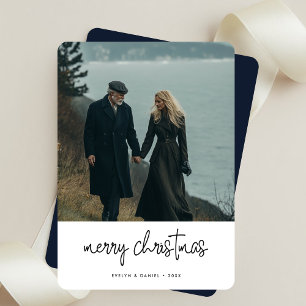 Calligrafie Christmas Ocean Blue Maritime Foto Feiertagskarte
