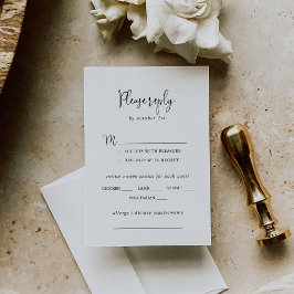 Calligrafie Elegante Script Wedding Menü Auswahl RSVP Karte