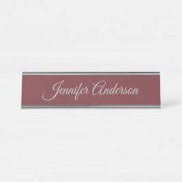 Calligrafie Elegante Weinfarbe Personalisiert Schreibtischnamensplakette