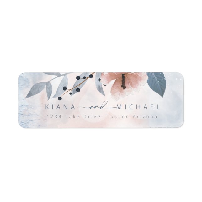 Calligrafie Floral Wedding Dusty Blue ID771 (Vorne)