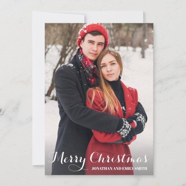 Calligrafie Frohe Weihnachtskarte Feiertagskarte (Vorderseite)