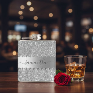 Calligrafie Handgeschriebene Diamond Rose Gold Gli Flachmann
