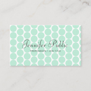 Calligrafie Moderne Vorlage Eleganter Mint Green B Visitenkarte