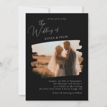 Calligrafie Modernes Schwarzes Foto Hochzeit