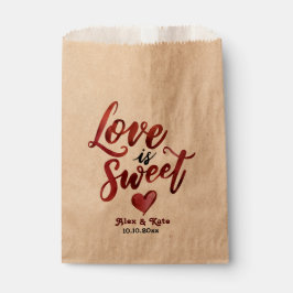 Calligrafie Rote Liebe ist süße Hochzeit Geschenktütchen