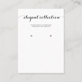 Calligrafie Schwarz-weiß Earring Display Visitenkarte