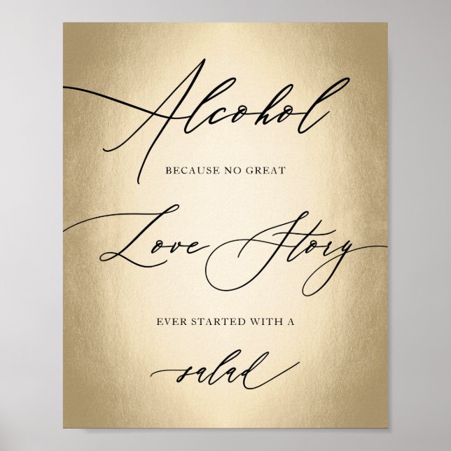 Calligrafie Script Alcohol Liebe Story Wedding Sig Poster (Vorne)