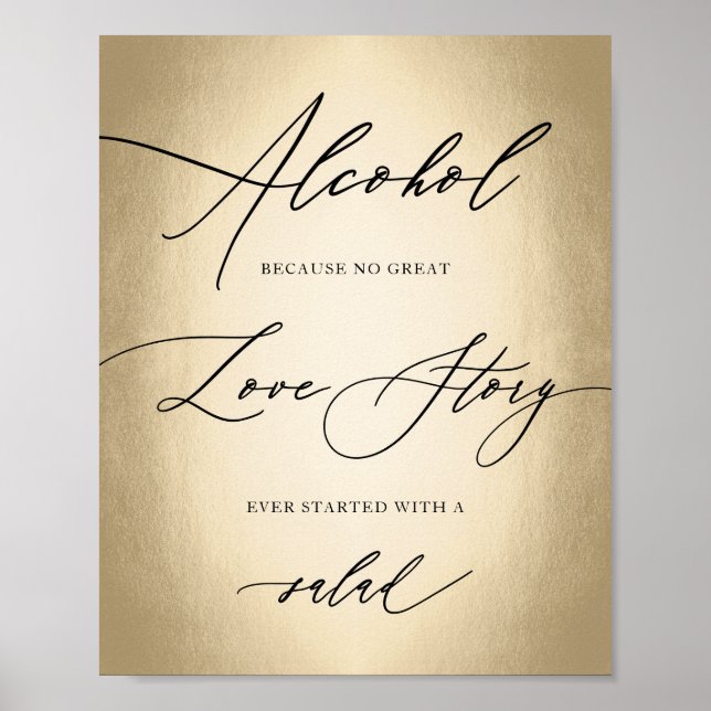 Calligrafie Script Alcohol Liebe Story Wedding Sig Poster (Vorne)