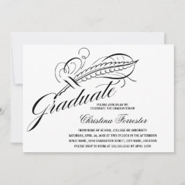 Calligrafie Script Feather Quill Abschluss Einladung