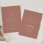 Calligrafie Terracotta Front & Back Wedding Einladung<br><div class="desc">Diese kalligraphische Terrakotta vor und zurück Hochzeitseinladung ist perfekt für eine rustikale Hochzeit. Das einfache und elegante Design zeichnet sich durch klassische und extravagante Schriftzeichen aus. Rett Papier,  indem man mehr Details auf der Rückseite der Einladung anstatt auf einer separaten Gehäusekarte angibt.</div>