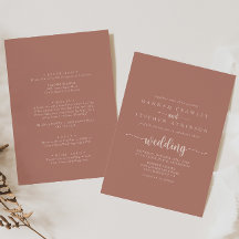 Calligrafie Terracotta Front & Back Wedding
