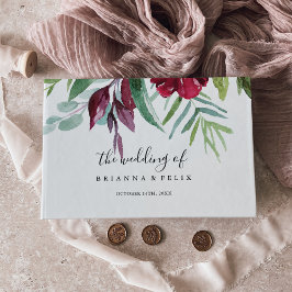 Calligrafie Tropical Colored Floral Wedding Gästebuch