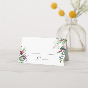 Calligrafie Tropical Floral Wedding Platzkarte