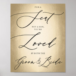 Calligrafisches Skript Gold Pick Ein Sitzkissenzei Poster