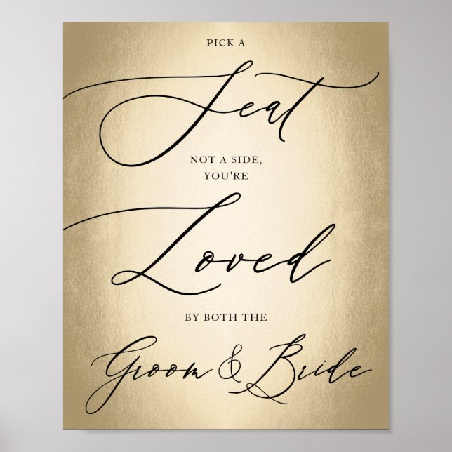 Calligrafisches Skript Gold Pick Ein Sitzkissenzei Poster (Vorne)