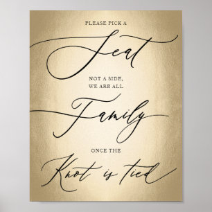 Calligrafisches Skript Gold Pick Ein Sitzkissenzei Poster