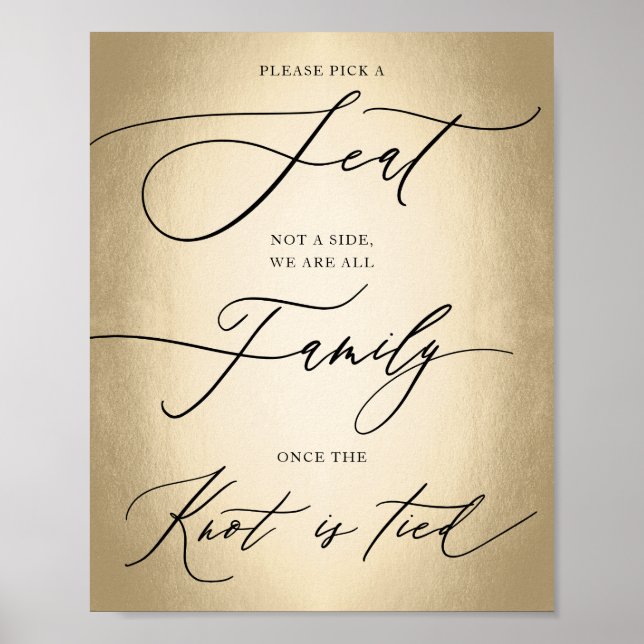 Calligrafisches Skript Gold Pick Ein Sitzkissenzei Poster (Vorne)